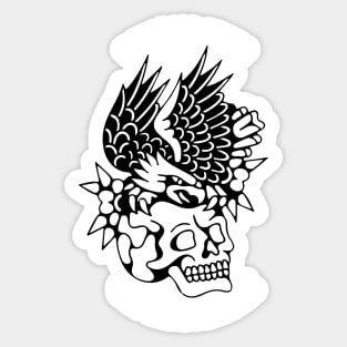 Eagle and Skull Traditional Tattoo Flash Revelation 8:13 Sticker